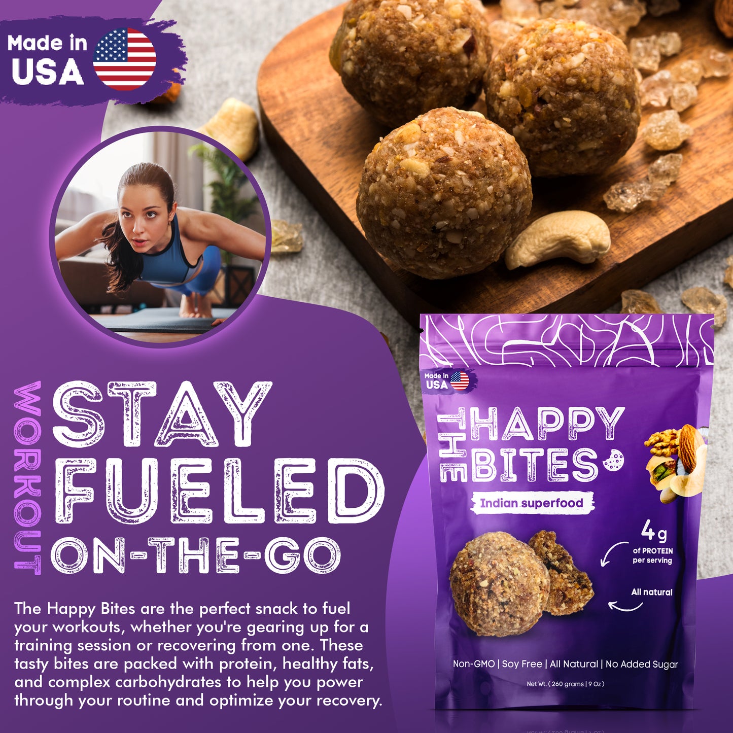 Indian Superfood Energy Balls, On-The-Go Single Serve Snack